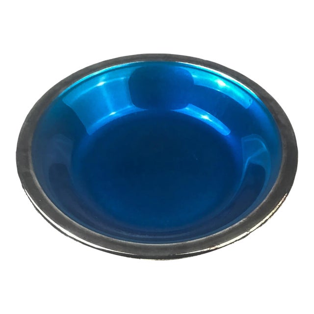 Reed & Barton Enamel Silver Plated Trinket Dish For Sale