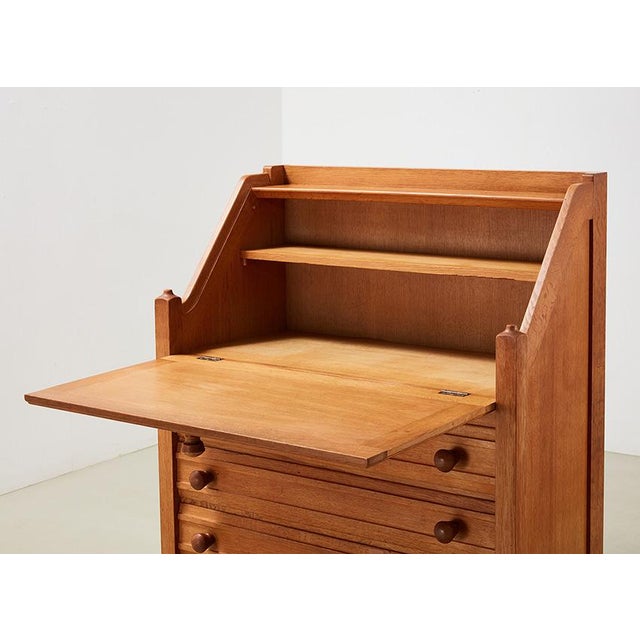 Oak Secretaire by Guillerme & Chambron for Votre Maison, 1960 For Sale - Image 6 of 12