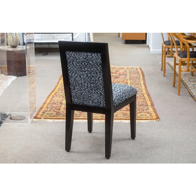 Barbara Barry for Baker Set of 10 Lacquered Black & White Fabric Dining Chairs For Sale In Detroit - Image 6 of 11