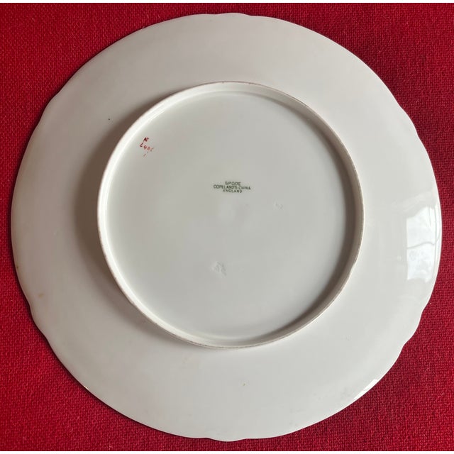 Antique Early 20th Century Spode Porcelain Yellow & Gold Honeycomb 9" China Plates - Set of 6 For Sale - Image 13 of 17