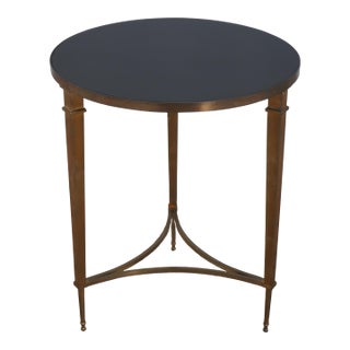 Global Views Round Granite Directorie Top Brass Table For Sale