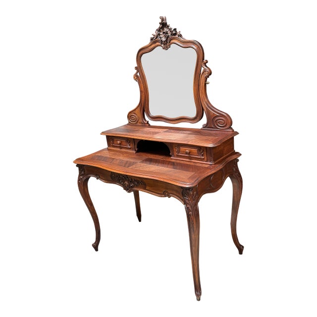 French Louis XV Style Vanity With Tilt Mirror, Vintage For Sale