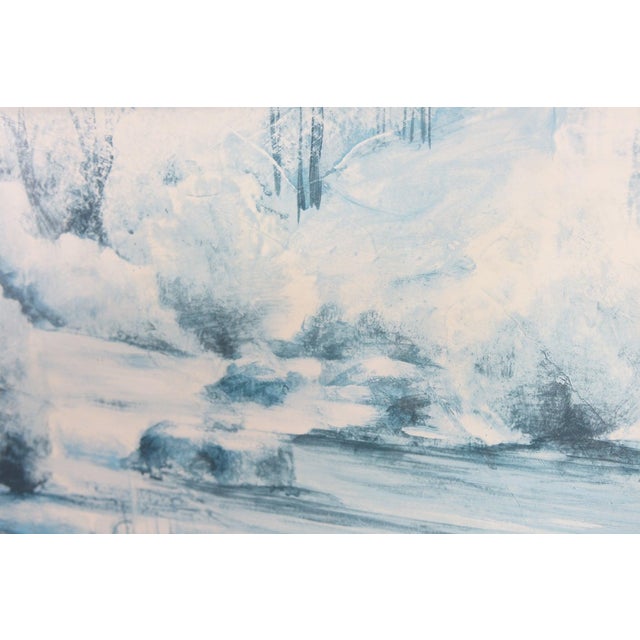 Impressionist "Morning Mist Over Quiet Falls" - Watercolor Signed on the Bottom For Sale - Image 3 of 7