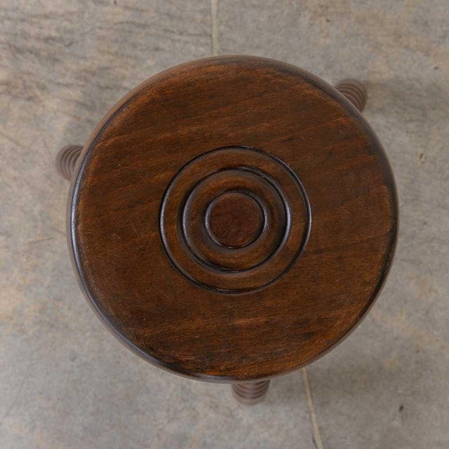 1950s Tall French Wood Tripod Stool For Sale In Los Angeles - Image 6 of 10