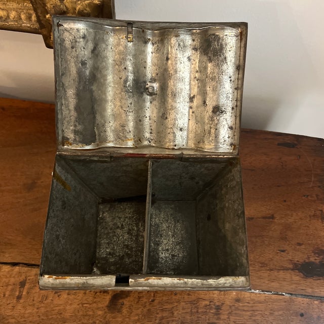 Metal 19th Century French Empire Tole Chinoiserie Tea, Caddy Sarcophagus Box For Sale - Image 7 of 8