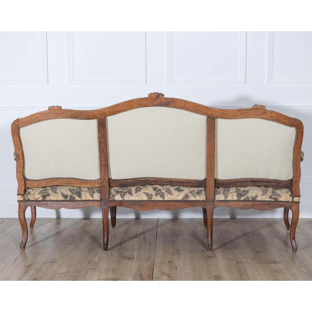 18th Century Louis XV Period Walnut Sofa with Floral Carvings and Tapestry Uphol For Sale - Image 11 of 11