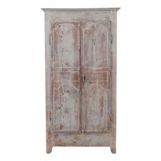 French 18th Century Painted Pine Cabinet For Sale