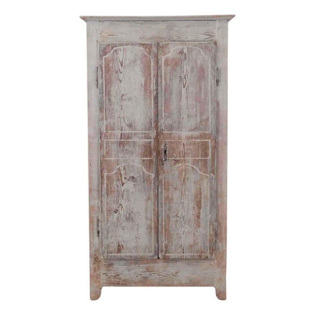 French 18th Century Painted Pine Cabinet For Sale