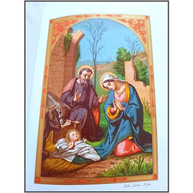 Animal Skin (1860) Christian "Roman Parishioner Illuminates" With 500 Chromolithograps - Antique Devotional Christian Bible Art For Sale - Image 7 of 18