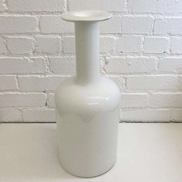 Danish Holmegaard White Gul Vase 19½”H x 8½”D B: Large