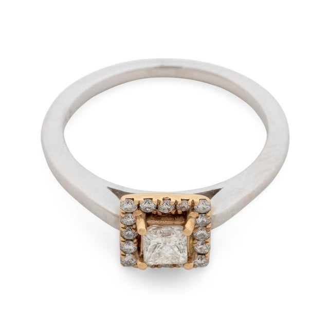 14k White & Yellow Gold Diamond Ring For Sale - Image 4 of 8