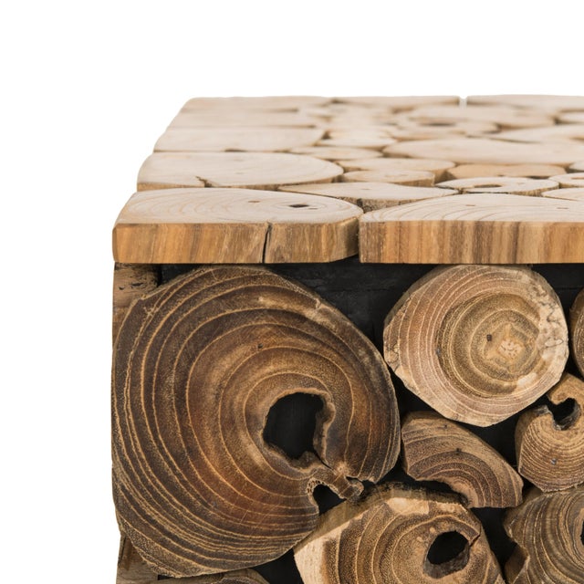 Woodcut Stool in Medium Oak & Black For Sale In Philadelphia - Image 6 of 10