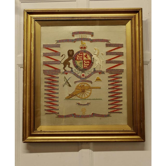 White Artillery Framed Commemorative Embroidery For Sale - Image 8 of 8
