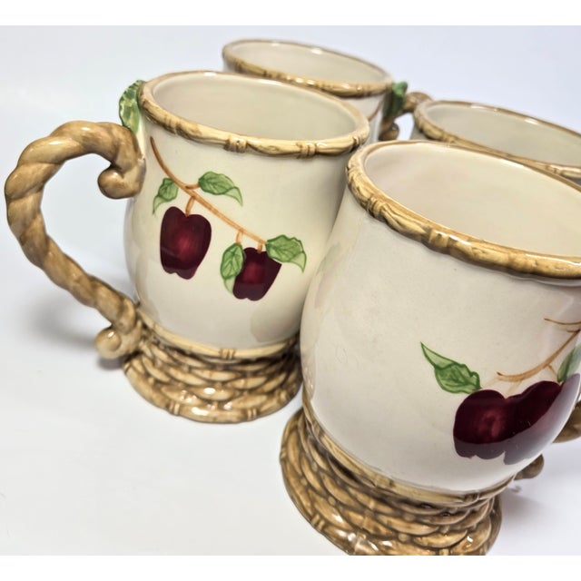 Apple Basket Mugs- Set of Four For Sale - Image 6 of 12