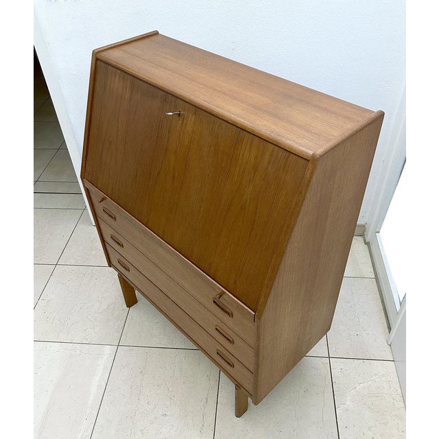 1960s Vintage Secretaire in Teak from Bernhard Pedersen & Søn For Sale - Image 5 of 18