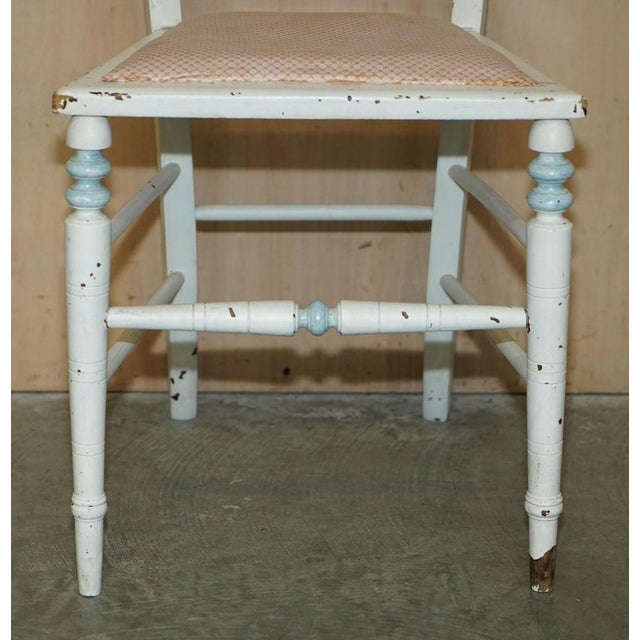 Wood Antique French Paint Side Chair For Sale - Image 7 of 18