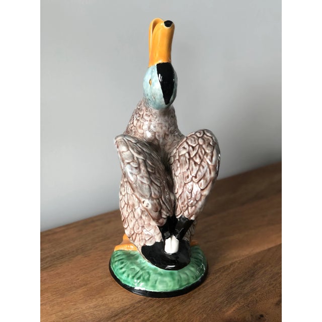 Vintage Bordallo Pinheiro Large Mallard Duck Ewer For Sale In Houston - Image 6 of 12