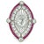 Art Deco 14ct White Gold Ruby & Diamond Set "Art-Deco" Inspired Ring 4.62ct For Sale - Image 3 of 6