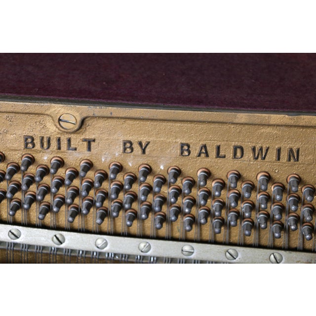 Brown Mid-Century Modern Baldwin Acrosonic Walnut Upright Piano With Cane Panels, Circa 1960s For Sale - Image 8 of 18