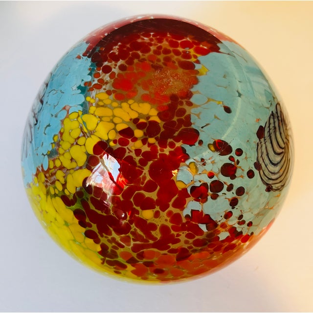 Contemporary Dale Tiffany Green and Sky Blue Art Glass Bowl For Sale In Washington DC - Image 6 of 7