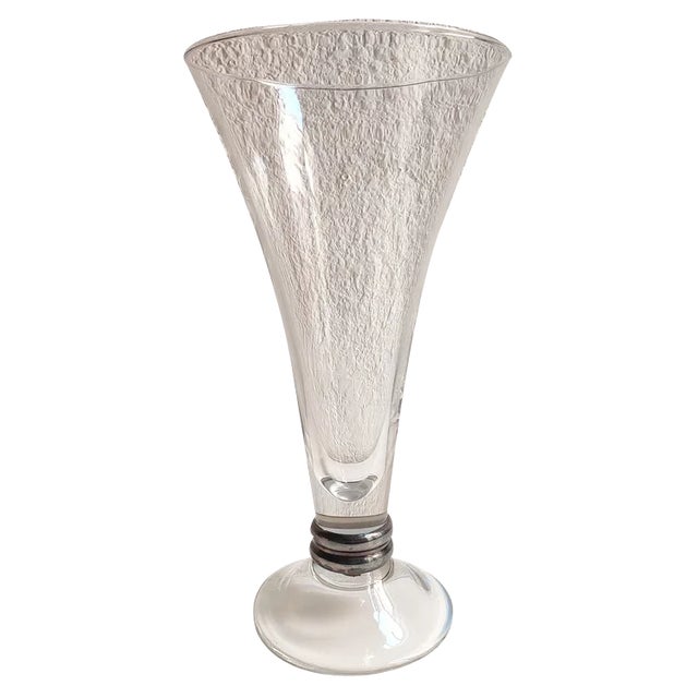 Transparent Glass Vase, Spain, 1980s For Sale