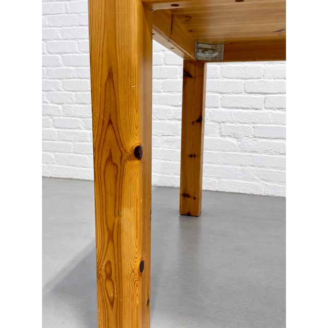 Mid Century Modern Scandinavian Solid Pine Dining Table + Drop Leaf Expandable, C. 1970's For Sale - Image 16 of 16