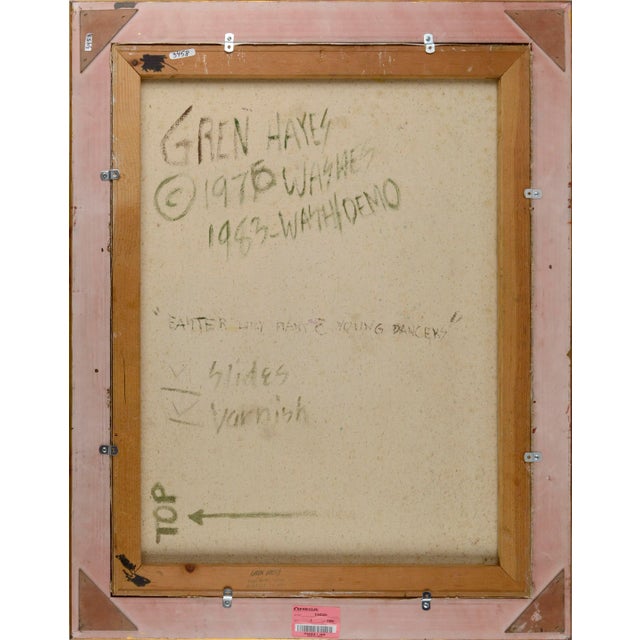 Yellow "Easter Lily & Spring Dancers" - Vintage Figurative Floral Abstract by Patricia Gren Hayes For Sale - Image 8 of 10