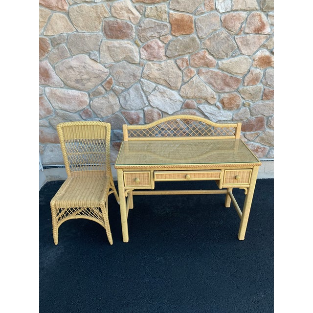 Henry Link Wicker Desk & Chair, 2 Pieces Chairish