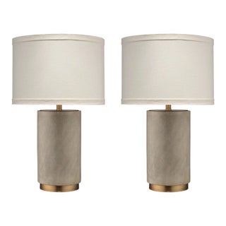 Jamie Young Co, Pair of Mortar Table Lamps, 28 Inch Version, New For Sale
