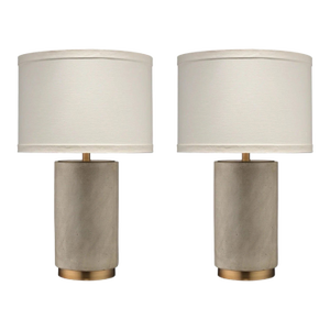 Jamie Young Co, Pair of Mortar Table Lamps, 28 Inch Version, New
