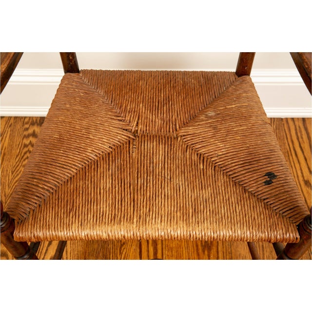 Antique Ladderback Armchair With Ram's Head Arms. For Sale - Image 15 of 18
