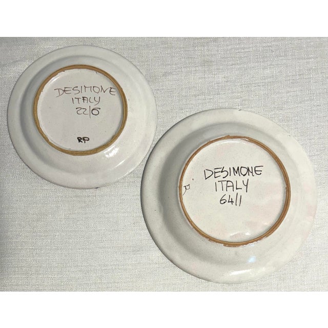 Ceramic MCM Italian DeSimone Hand Painted Ceramic Sun Plates For Sale - Image 7 of 7