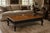 Map-Top Statement Coffee Table in Satin Walnut, Onyx Black and Aged Gold Rich in character and generous in scale, this...