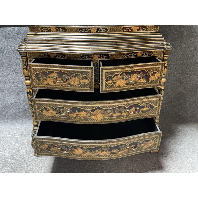 Black Lacquer Chinoiserie Cabinet For Sale - Image 12 of 17
