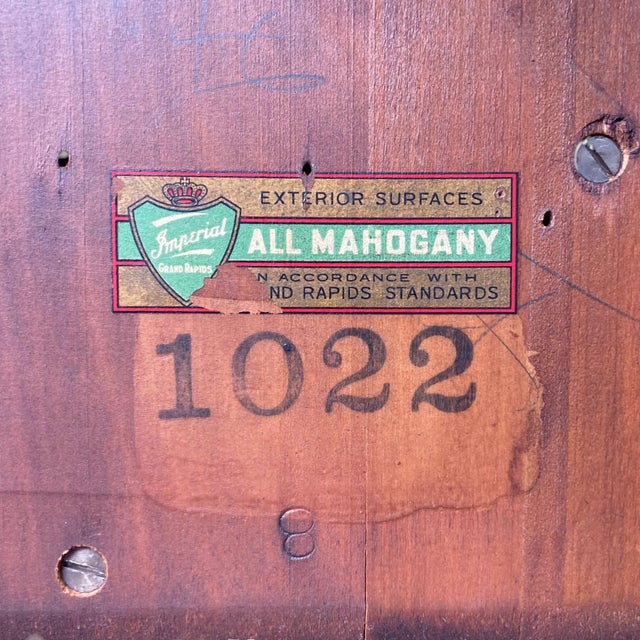 Brown Vintage Imperial Mahogany Drum Table | Accent Table | Side Table For Sale - Image 8 of 8