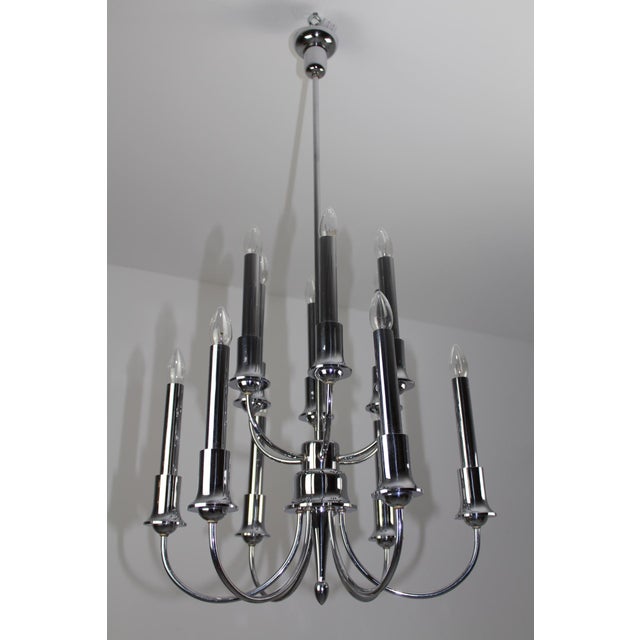 Silver Chrome-Plated Chandelier, 1920s For Sale - Image 8 of 18