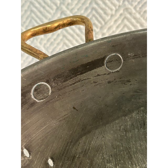 Vintage 1940’s-1960’s Copper Colander by Waldow Brooklyn With Brass Handles | American Handcrafted Kitchenware For Sale - Image 10 of 12
