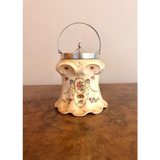 Antique Edwardian Crown Devon Biscuit Barrel, 1900 For Sale - Image 6 of 6