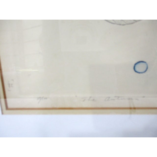 Nobuo Sato Japanese Etching 1968 " the Autumm" Artist Signed 35/100i For Sale In Cincinnati - Image 6 of 9