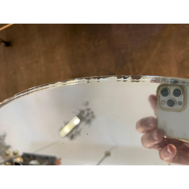 Art Deco Eglomise Blue Mirrored Top Side-Table, Attrib. to Jules Leleu For Sale - Image 13 of 18