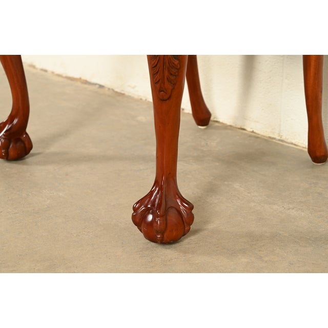 Baker Furniture Style Chippendale Carved Mahogany Dining Chairs, Set of Eight For Sale - Image 10 of 13