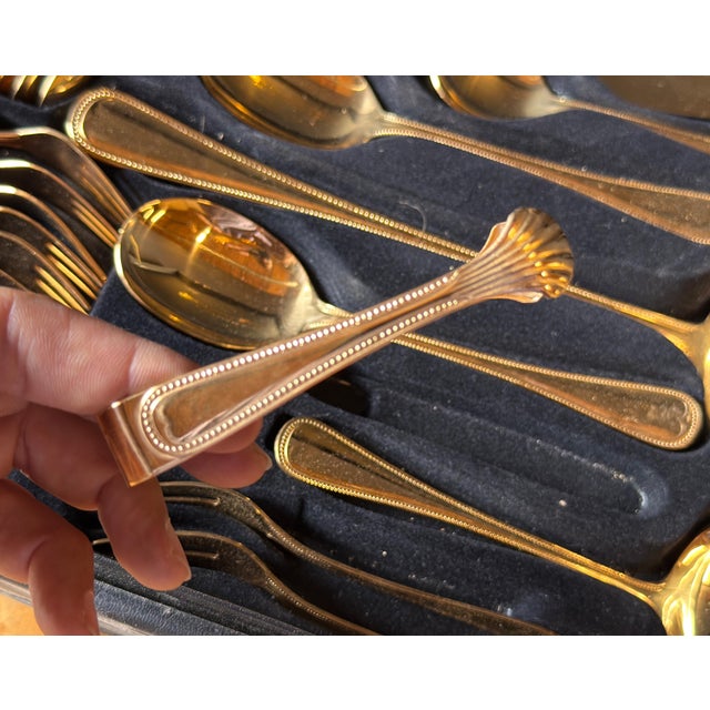 Gold Vintage Bestecke Solingen Gold Plated Flatware - Service for 12 For Sale - Image 8 of 12