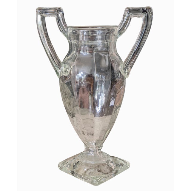 Late 20th Century Vintage Glass Trophy Urn Vase For Sale - Image 5 of 10