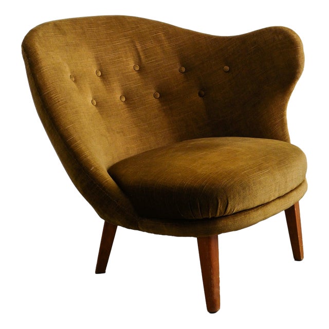 Swedish Mid-Century Sculptural Thumb / Gary Armchair in Velvet by Arne Norell, 1950s For Sale