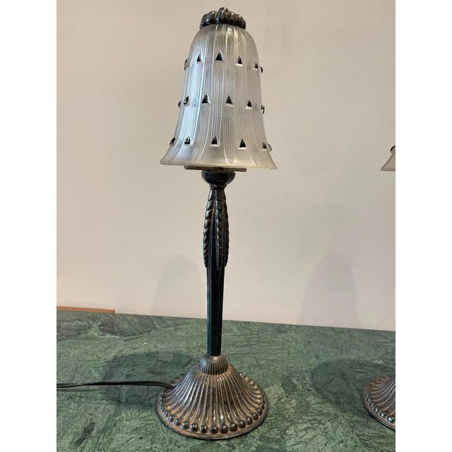 Table Lamps by René Lalique and the Wingen-Sur-Moder Glassworks, 1929, Set of 2 For Sale - Image 12 of 16