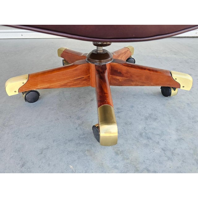 Executive Leather Tufted Chesterfield Office Chair For Sale - Image 10 of 12