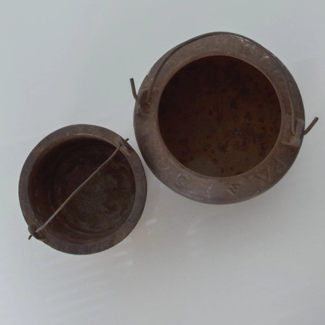 Brown Industrial Foundry Melting Pots - A Pair For Sale - Image 8 of 11