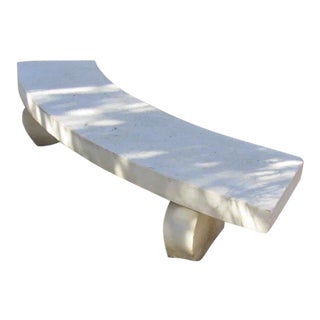 Marble Curved Bench 1930's For Sale