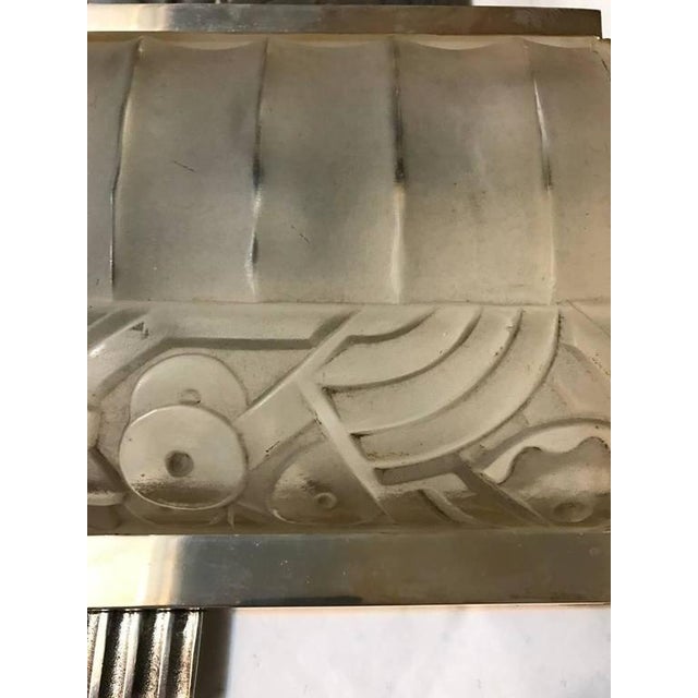 Marius-Ernest Sabino French Art Deco Sconces With Geometric Motif - a Pair For Sale - Image 4 of 9