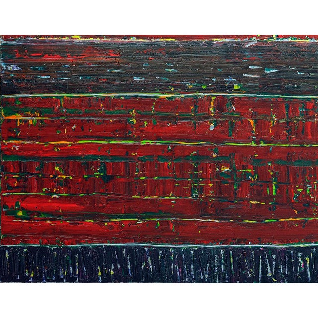 Textile One-of-a-Kind Burgundi Red Abstract Oversized Original Oil Painting by Diane Grant | Color Field For Sale - Image 7 of 7